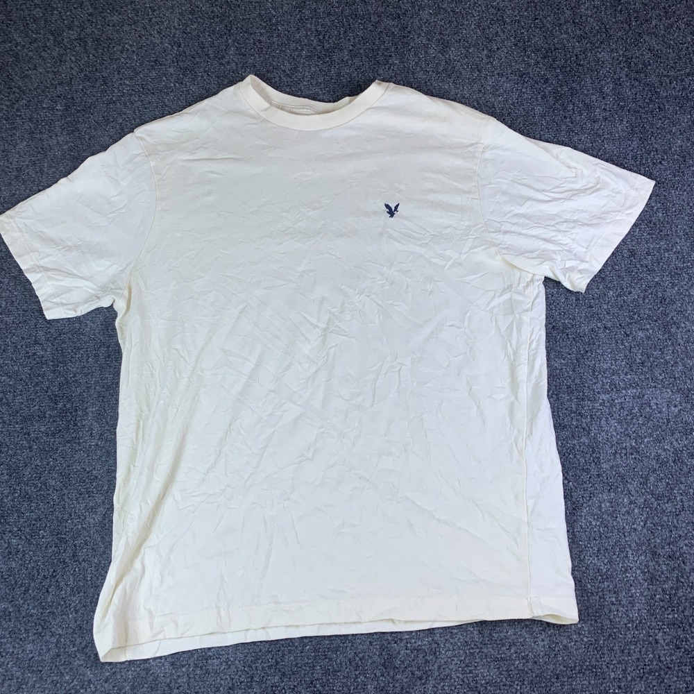 American Eagle T-Shirt Mens M White Good Standard Fit Super Soft Logo Tee